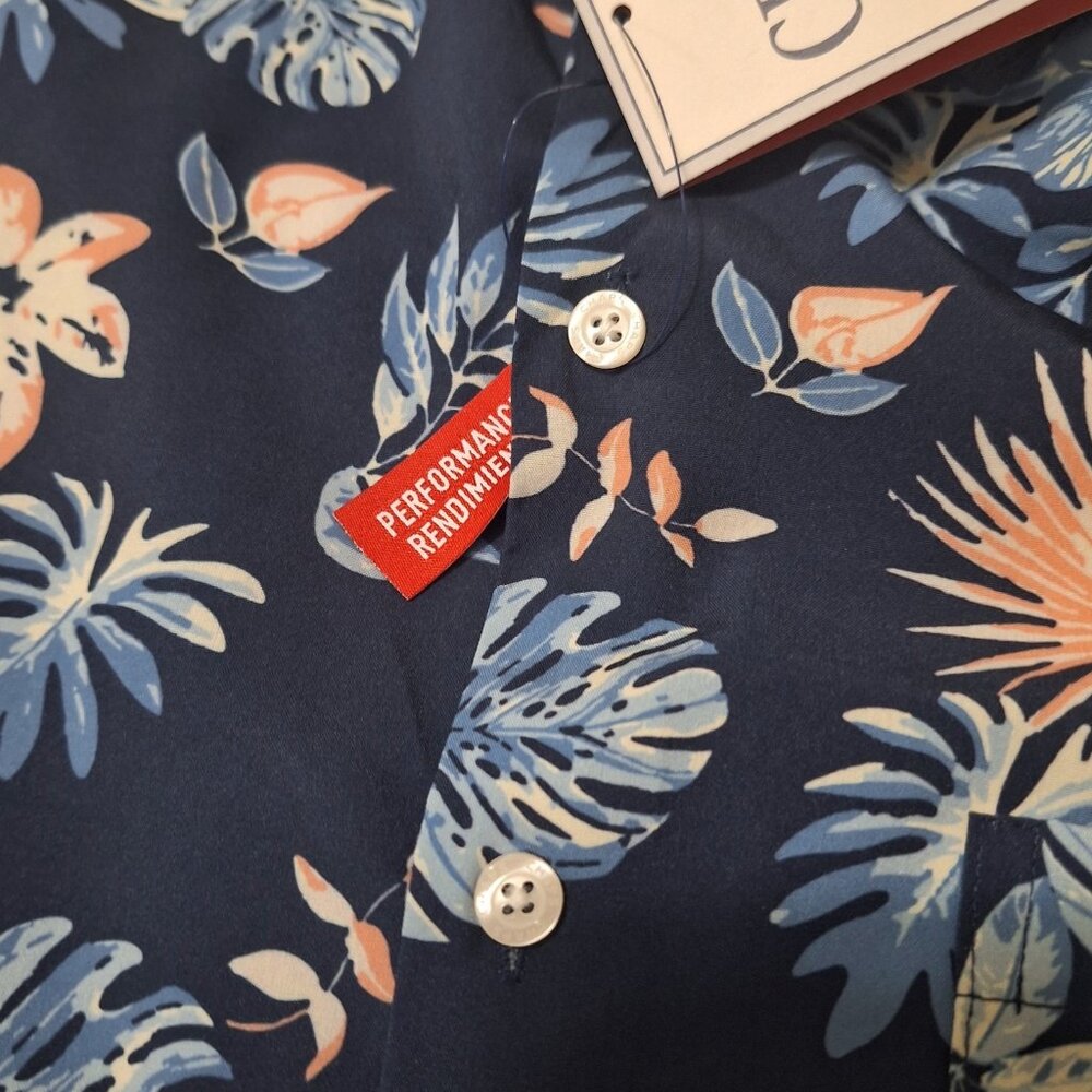 NWT Chaps Everyday Performance Mens Hawaiian AOP Short Sleeve Button Up Shirt LG - Picture 5 of 7